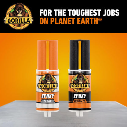Gorilla 2 Part Epoxy, Clear Epoxy, 0.85 Ounce Syringe - 5 Minute Set, Incredibly Strong Bonding
