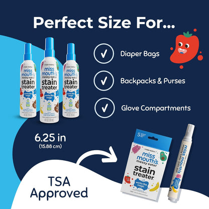 Miss Mouth's Messy Eater Stain Treater Spray - 4oz Stain Remover - Newborn & Baby Essentials - No Dry Cleaning Food, Grease, Coffee Off
