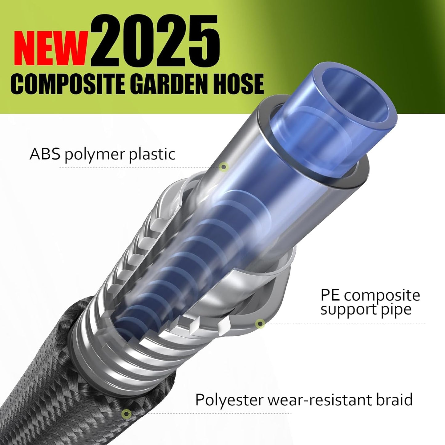 Relxitl Garden Hose, Flexible Water Hose, Ultra Lightweight Non-Expanding hose with 10 Function Sprayer, Leak proof, Pressure Resistant for