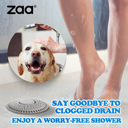 zaa Shower Drain Hair Catcher, 2 Pack Premium Silicone Drain Protector & Shower Drain Cover, Shower Installation Kits for Flat Drains of Shower