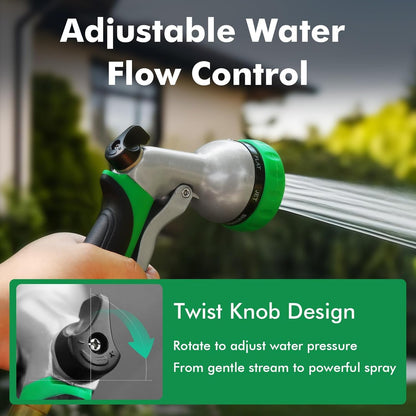 RESTMO Garden Hose Nozzle, Heavy Duty Metal Water Hose Nozzle with 7 Adjustable Spray