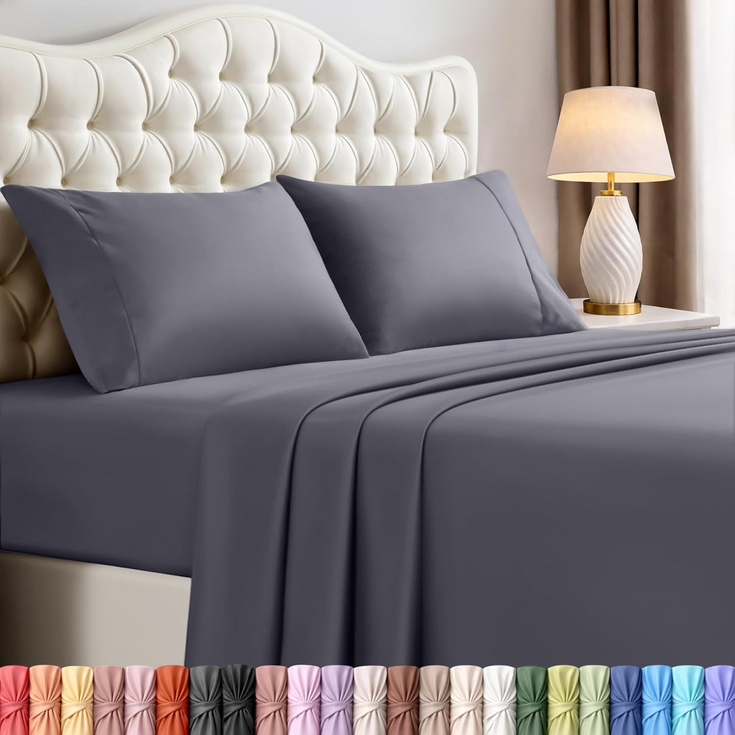 Utopia Bedding Queen Size Sheet Set 4 Piece Bed Sheets, Soft and Breathable Microfiber, Includes 1 Fitted