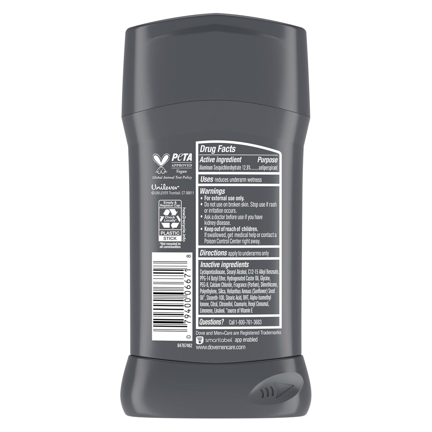 Dove Men+Care Antiperspirant Deodorant Stick 4 Count Clean Comfort 72-Hour Sweat & Odor Protection Antiperspirant for Men With 1/4 Moisturizing Cream