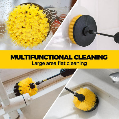 Holikme 6Pack Drill Brush Power Scrubber Cleaning Brush Extended Long Attachment Set All Purpose Drill Scrub Brushes Kit for Grout, Floor