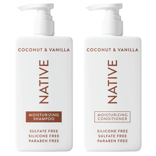 Native Coconut & Vanilla Shampoo and Conditioner Contain Naturally Derived Ingredients, All Hair Types, Color & Treated, Fine to Dry