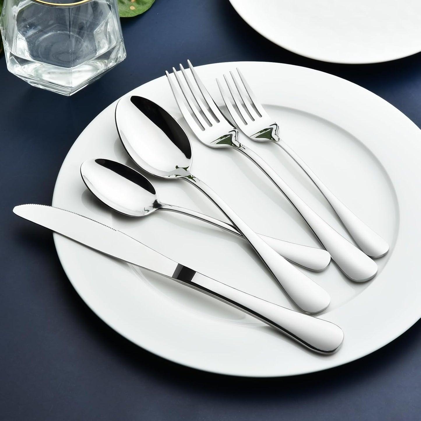 Silverware Set for 8, 40 Piece Heavy Duty Stainless Steel Flatware Utensils Cutlery Set Including Steak Knife Fork and Spoon, Dishwasher