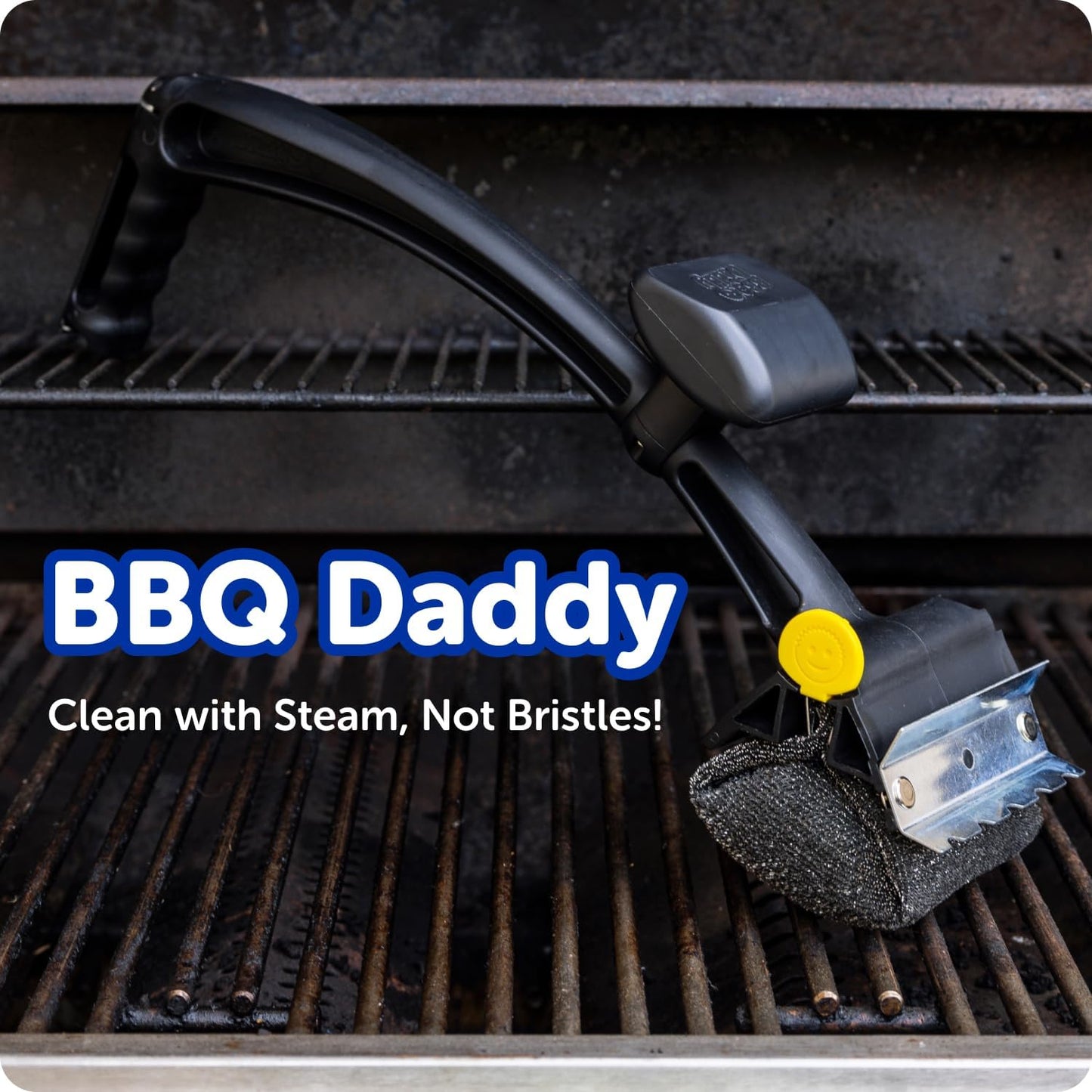 Scrub Daddy BBQ Daddy Grill Brush for Outdoor Grill - Bristle Free Grill Brush with Steel Grill Scraper + Scrub Brush - Temperature Controlled