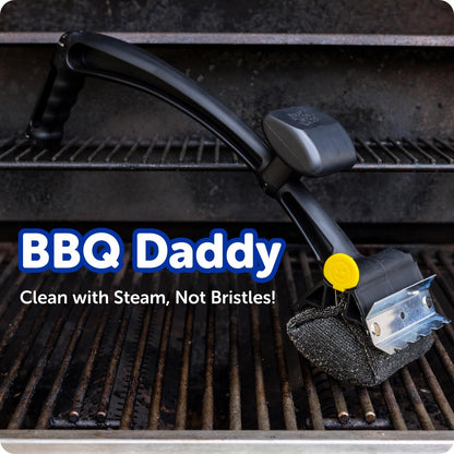 Scrub Daddy BBQ Daddy Grill Brush for Outdoor Grill - Bristle Free Grill Brush with Steel Grill Scraper + Scrub Brush - Temperature Controlled