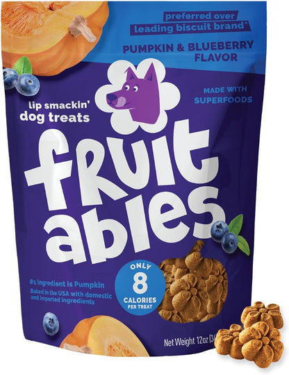 Fruitables Baked Dog Treats, Healthy Pumpkin Treat for Dogs, Low Calorie & Delicious, No Wheat, Corn or Soy, Made in the