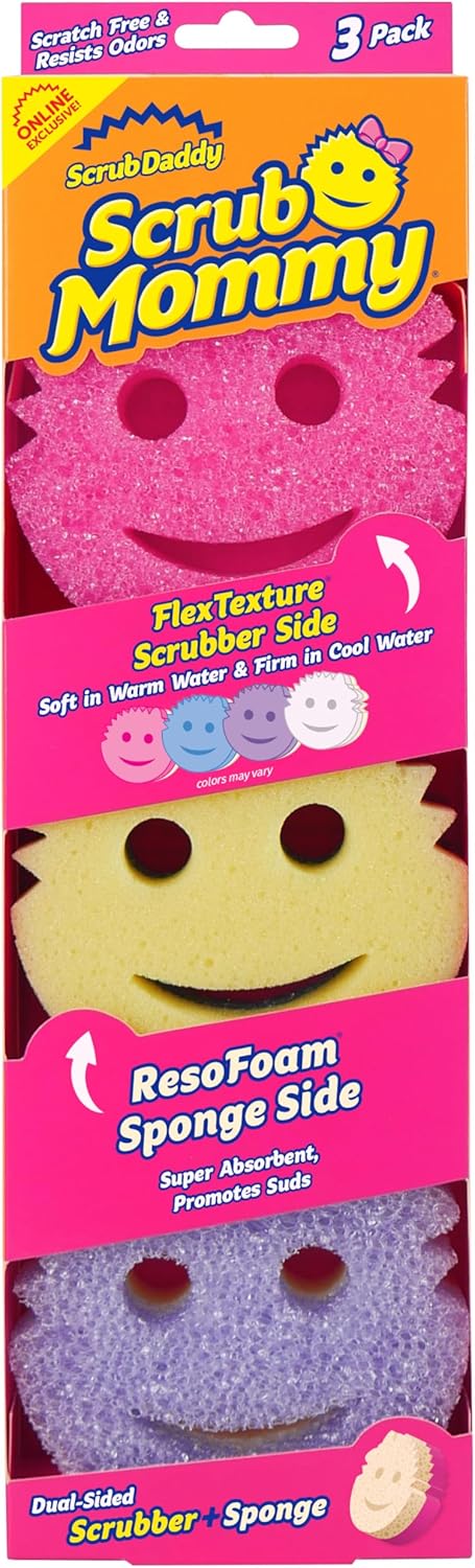 Scrub Daddy Scrub Mommy Sponges - Dish Scrubber + Non-Scratch Cleaning Sponges