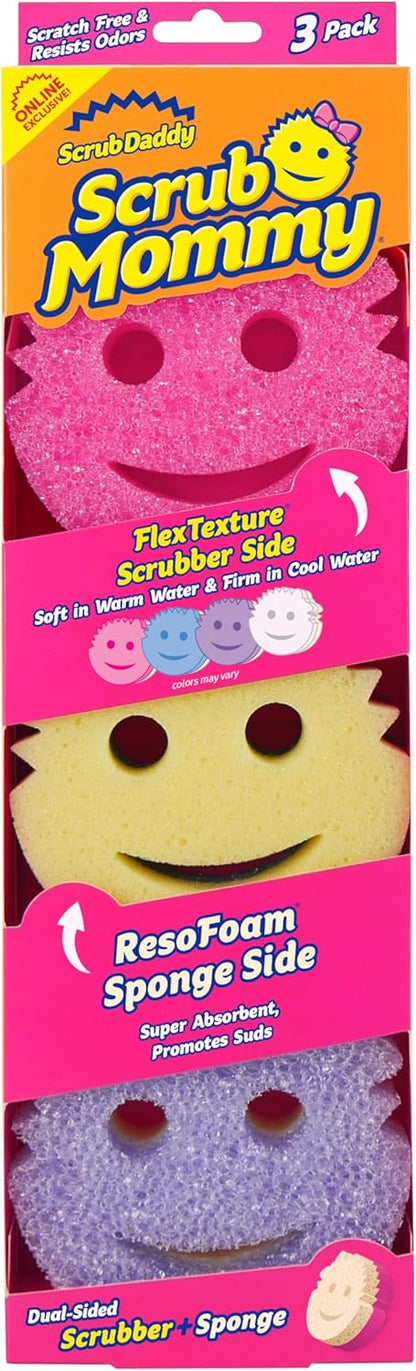 Scrub Daddy Scrub Mommy Sponges - Dish Scrubber + Non-Scratch Cleaning Sponges