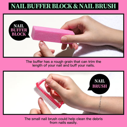 FANDAMEI Nail Care Kit, Nail Files 100/180, Nail Buffer Block, Cuticle Nippers, Cuticle Trimmer, Cuticle Pusher, Nail Tools, Nail