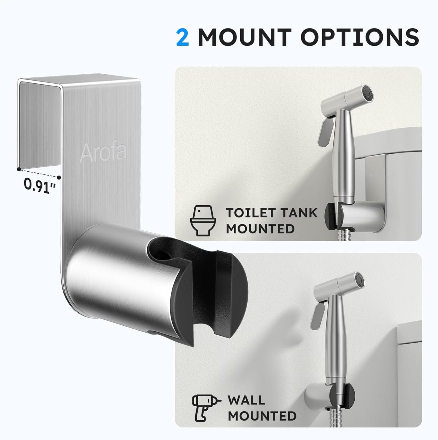 Arofa Handheld Toilet Bidet Sprayer for Toilet-Adjustable Water Pressure Control with Bidet Hose for Feminine