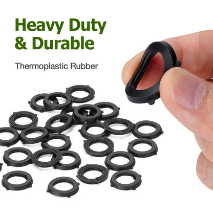 SmoTecQ 30 Pack Garden Hose Washers with Self-Locking Tabs - Heavy Duty Rubber Seals for 3/4" Hose