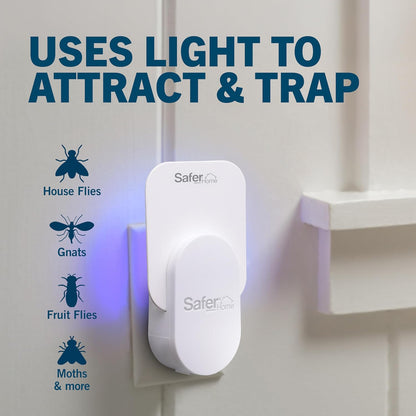Safer Home Indoor Plug-In Fly Trap - SH502 - Effective Fruit Fly Traps for Indoors, Gnat Traps for House