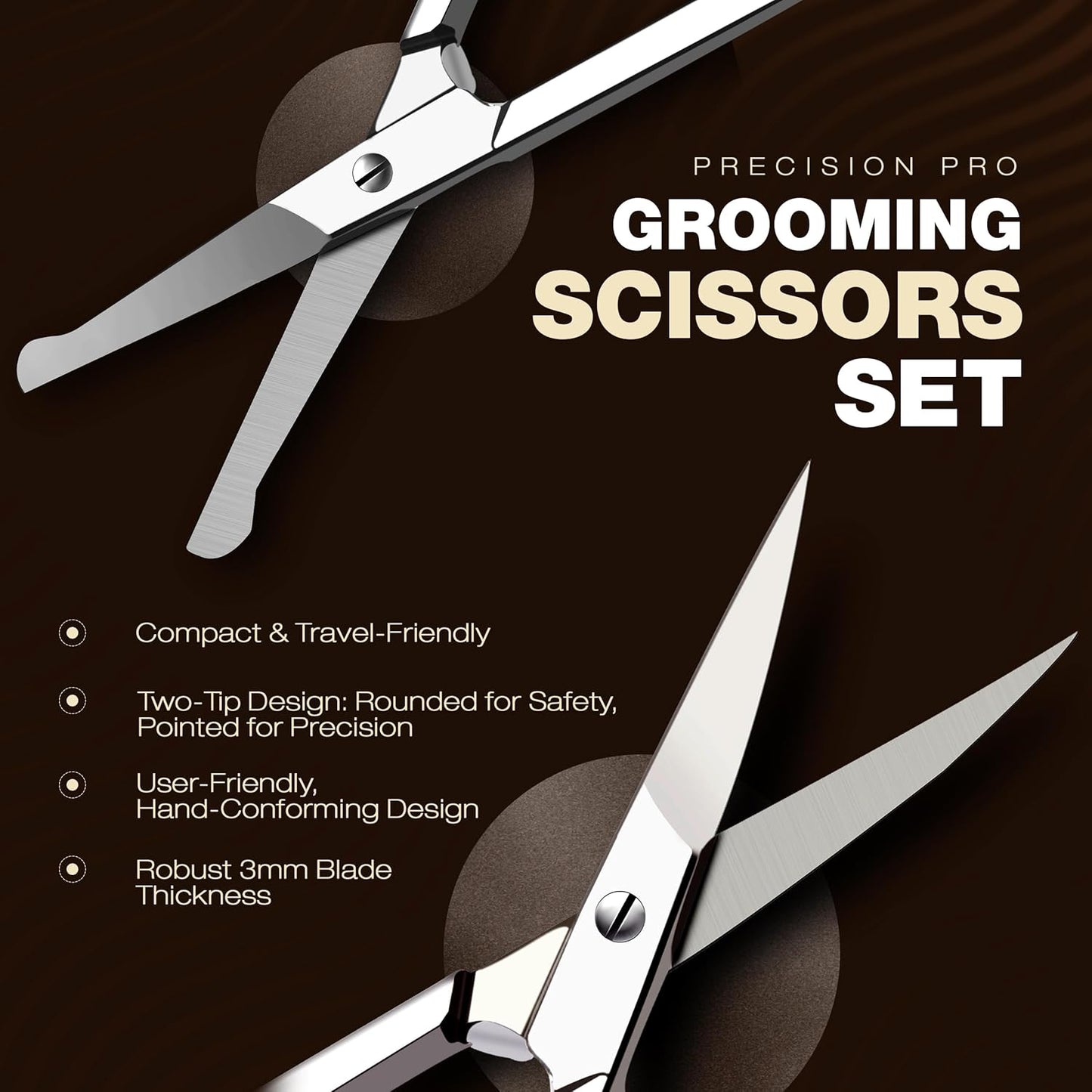 Utopia Care Eyebrow Scissors, Professional Stainless Steel Small Shears for Men and Women, Nose Hair Scissors for Grooming Mustache, Beard