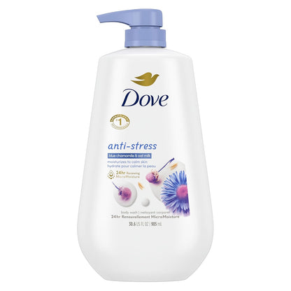 Dove Body Wash with Pump Anti-Stress Blue Chamomile & Oat