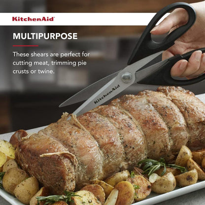 KitchenAid All Purpose Kitchen Shears with Protective Sheath Durable Stainless Steel Scissors, Dishwasher Safe, Soft Grip Comfort Handle, 8.72