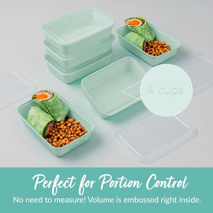 Bentgo Prep - 20-Piece 1-Compartment Reusable Meal Prep Containers with Lids, PFAS & BPA Free Materials, Durable, Microwave