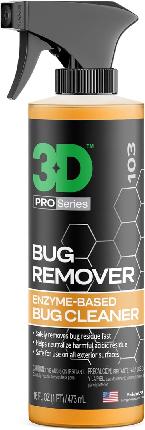 3D Bug Remover - All Purpose Exterior Cleaner & Degreaser to Wipe Away Bugs on Plastic, Rubber, Metal, Chrome, Aluminum, Windows &