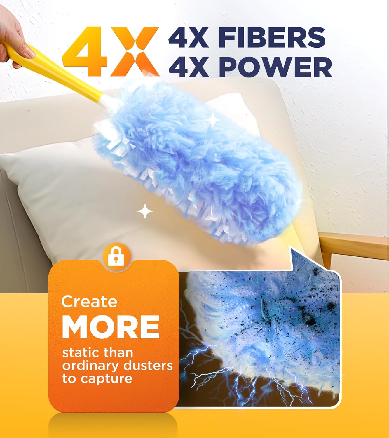 Heavy Duty Duster Refills for Swiffer Duster, 20 Count Duster Refills with 1 Handle, Multisurface 360 Dusters with 4X