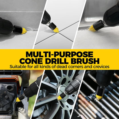 Holikme 6Pack Drill Brush Power Scrubber Cleaning Brush Extended Long Attachment Set All Purpose Drill Scrub Brushes Kit for Grout, Floor