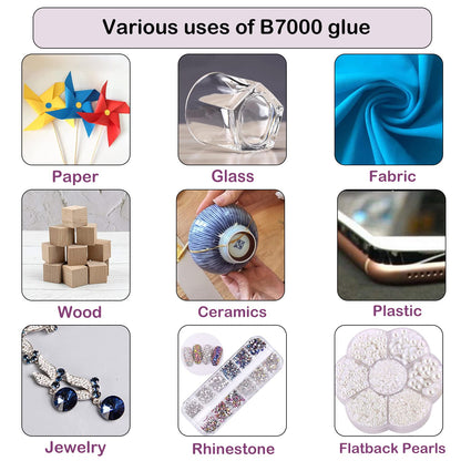 B7000 Jewelry Glue for Making, FITTDYHE 1PCS 50ML/1.69 fl oz Clear Adhesive for Rhinestone, Fabric, Multipurpose Super B-7000 for Phone