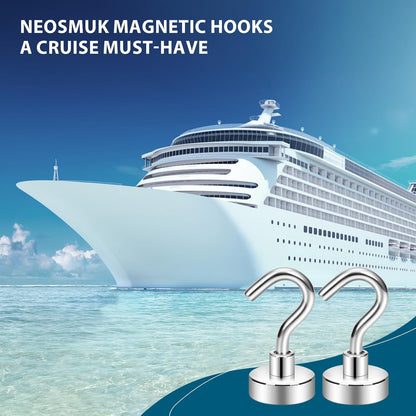 Neosmuk Magnetic Hooks, Heavy Duty 30lb+ Strong Magnet Hook for Cruise Cabins, Cruise Ship Essentials for