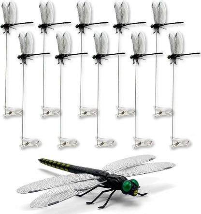 2026 New 40 Pcs Dragon Fly Clips for Bugs Repellent, 3D Artificial Dragonfly Hat Clip, Dragonfly Garden Decor