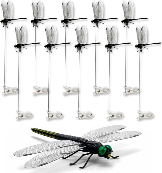 2026 New 40 Pcs Dragon Fly Clips for Bugs Repellent, 3D Artificial Dragonfly Hat Clip, Dragonfly Garden Decor