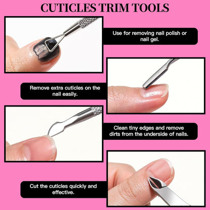 FANDAMEI Nail Care Kit, Nail Files 100/180, Nail Buffer Block, Cuticle Nippers, Cuticle Trimmer, Cuticle Pusher, Nail Tools, Nail