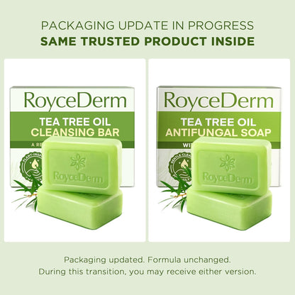 Roycederm Antifungal Bar Soap - Tea tree Oil Soap - Athletes Foot Treatment for Jock Itch & Ringworm - Medicated Antifungal Soap with Clotrimazole 1%
