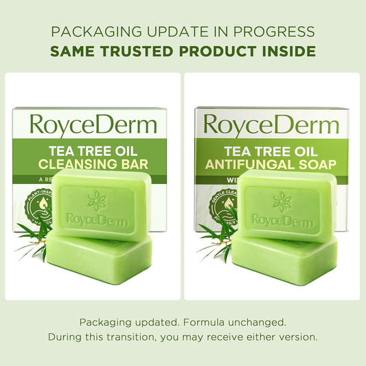 Roycederm Antifungal Bar Soap - Tea tree Oil Soap - Athletes Foot Treatment for Jock Itch & Ringworm - Medicated Antifungal Soap with Clotrimazole 1%