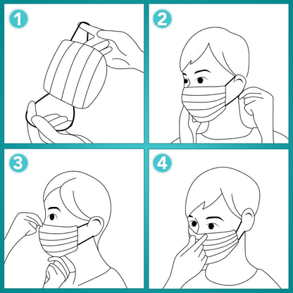 ZTANPS 100 PCS Disposable Face Masks, Black Disposable Masks, 3 Ply Protection Face Masks