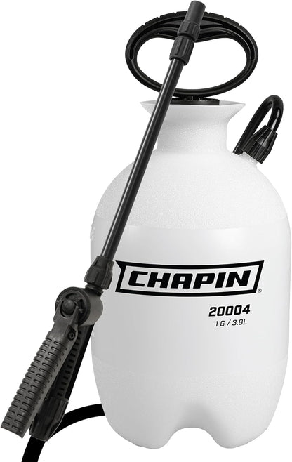 Chapin 20004 Pump Sprayer, 1-Gallon SureSpray Translucent Tank with an Easy Fill Funnel-Top Opening, Adjustable Cone Nozzle & 34" Long Reach