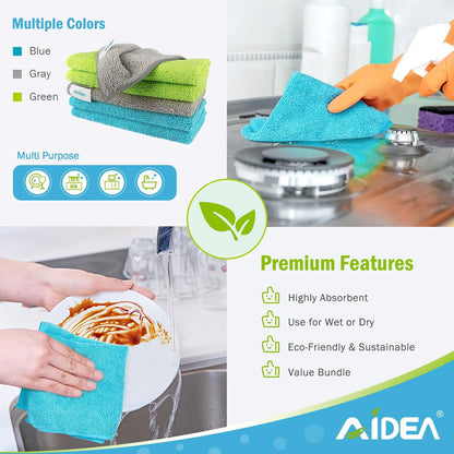 AIDEA Microfiber Cleaning Cloth-50PK, Soft Microfiber Towels for Cars, Absorbent Cleaning Rags, Lint-Free Streak-Free Wash Cloths for House