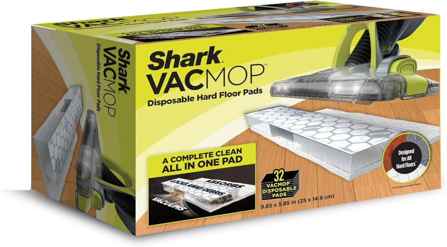 Shark VACMOP Disposable Hard Floor Pad Refills, Compatible with VM252 & VM180, No-Touch Disposal, for use on All Sealed Floors - Stone