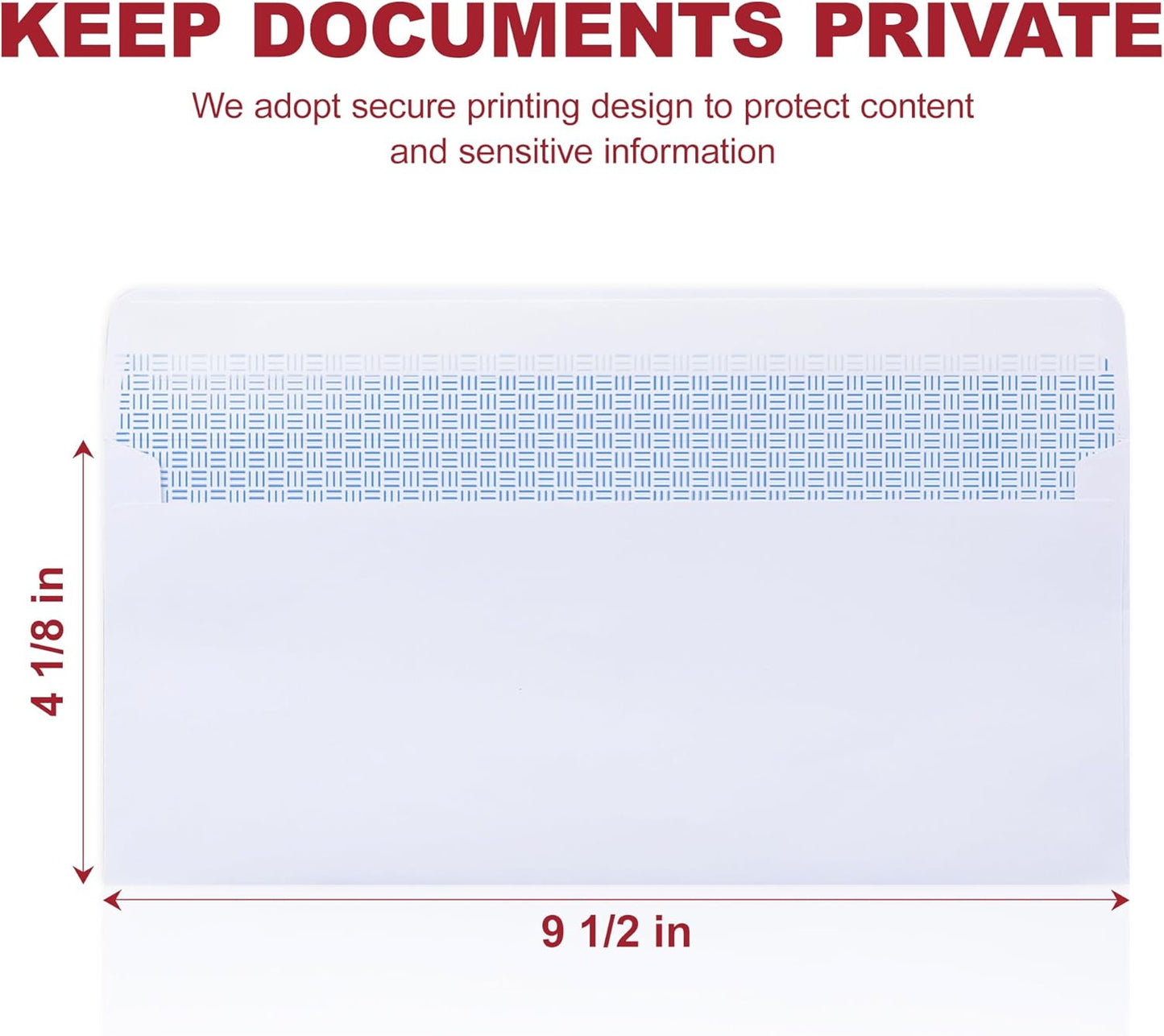 Zzrywuty Letter Size Mailing Envelopes for Business, 60pcs Self Seal Windowless Security Envelopes 4-1/8 x 9-1/2 Inch White 24LB Paper