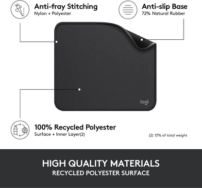 Logitech Mouse Pad - Studio Series, Computer Mouse Mat with Anti-Slip Rubber Base, Easy Gliding, Spill-Resistant Surface, Durable Materials