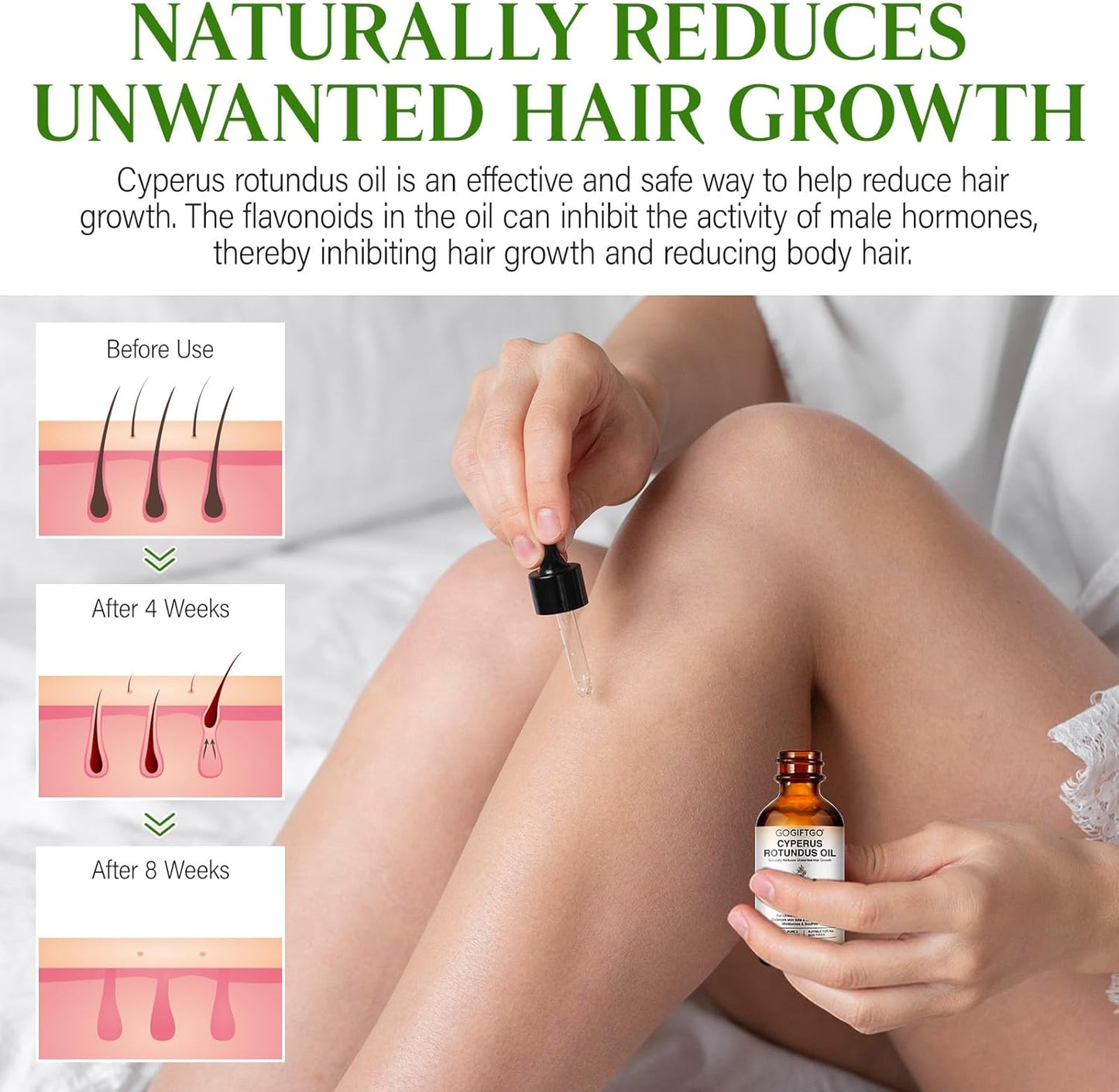 GOGIFTGO Cyperus Rotundus Oil,Cyperus Oil,Cyprus Rotundus Oil for Hair Removal,Cyperus Oil Natural, Soothing and gentle,Reducing Body Hair