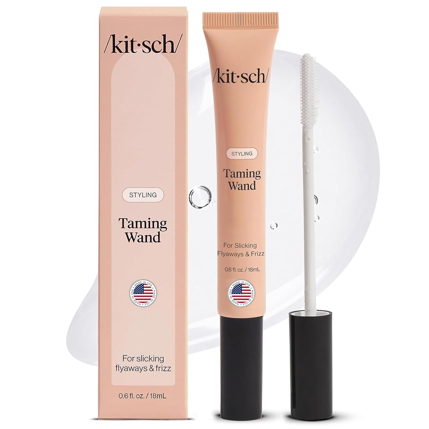 Kitsch Hair Taming Wand - Fly Away Stick For Hair with Biotin, Aloe & Vitamin E, Clear Hair Mascara for Flyaways, Slick Back Style, Travel