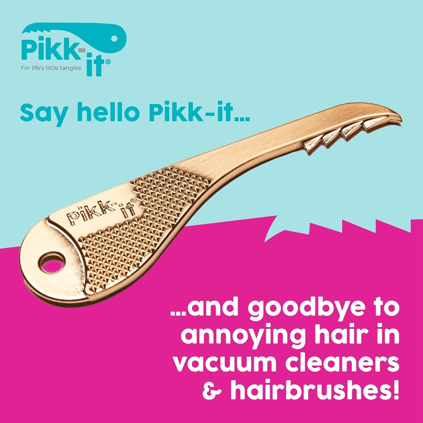 Pikk-it Vacuum Hair Brush Cleaner Tool Removes Tangled Hair from Vacuums & Hairbrushes, Pet & Human Hair Removal Comb