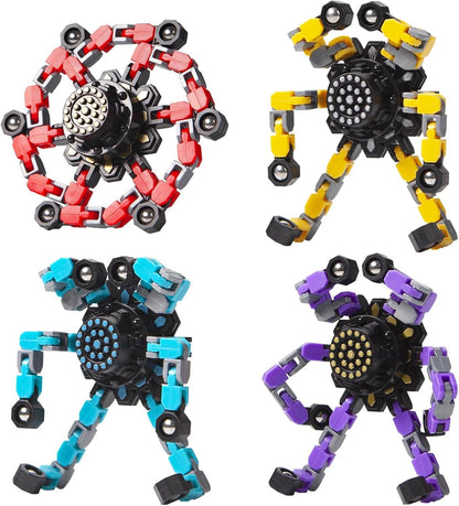 Gokeey Transformable Fidget Spinners Toys 4 Pcs for Kids and Adults Stress Relief Sensory Toys for Boys and Girls Age 8-13 Fingertip Gyros Easter