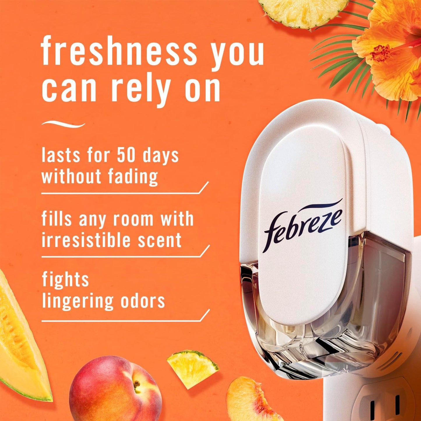 Febreze Plug In Air Freshener, Odor-Fighting Scented Oil Refill, Air Fresheners for Home and Bathroom and Kitchen, Long Lasting for Strong