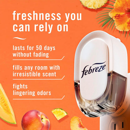 Febreze Plug In Air Freshener, Odor-Fighting Scented Oil Refill, Air Fresheners for Home and Bathroom and Kitchen, Long Lasting for Strong