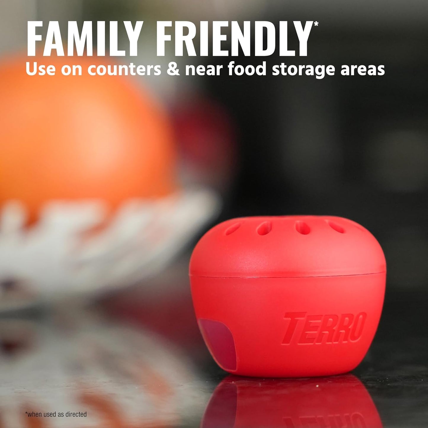 TERRO Fruit Fly Traps for Indoors (4 Pack) + 180 Days of Lure Supply - T2503SR - Lure and Kill Indoor Fruit Flies Near Fruit, Trash