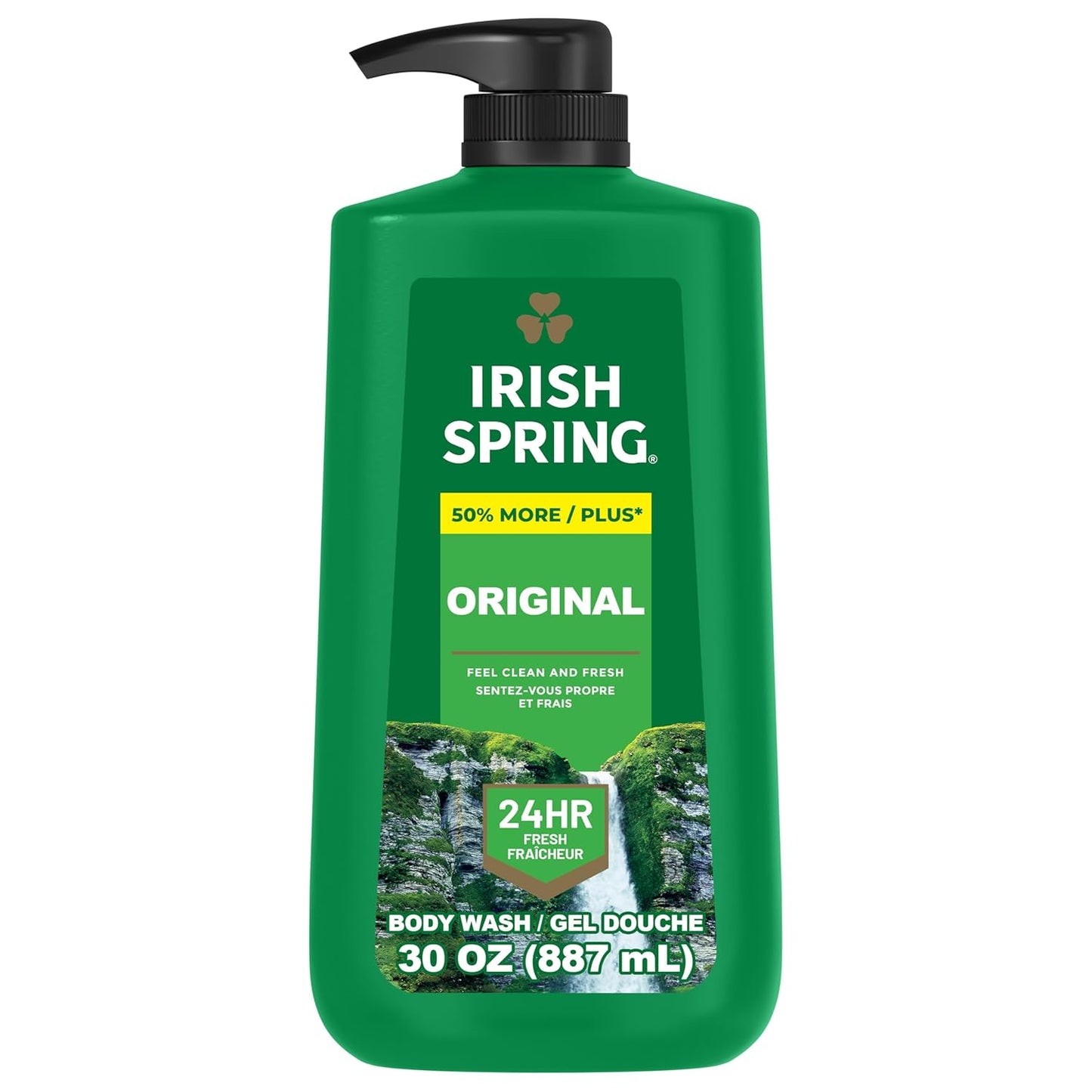 Irish Spring Original Moisturizing Body Wash for Men, 24-Hour Fresh, Face and Body Wash, Biodegradable Ingredients, Paraben Free, Cool Fresh