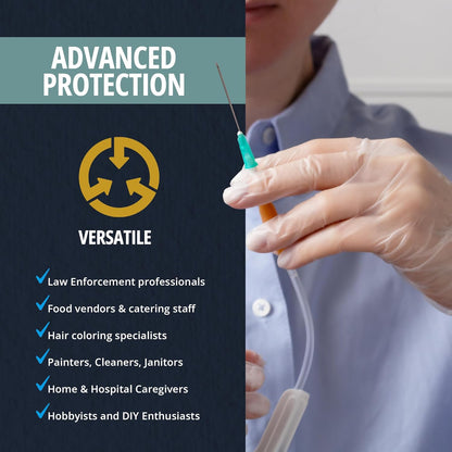 MED PRIDE Disposable Medical Grade Vinyl Exam Gloves, Latex & Powder Free, Ultra-Strong, for Healthcare & Food Handling (Medium (00) 100 Clear)
