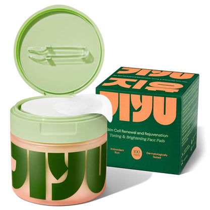 JiYu Toning Polish Pads - Korean Skincare for Dark Spots, Wrinkles & Dull Skin - Hydrating Facial Treatment with Snail Mucin