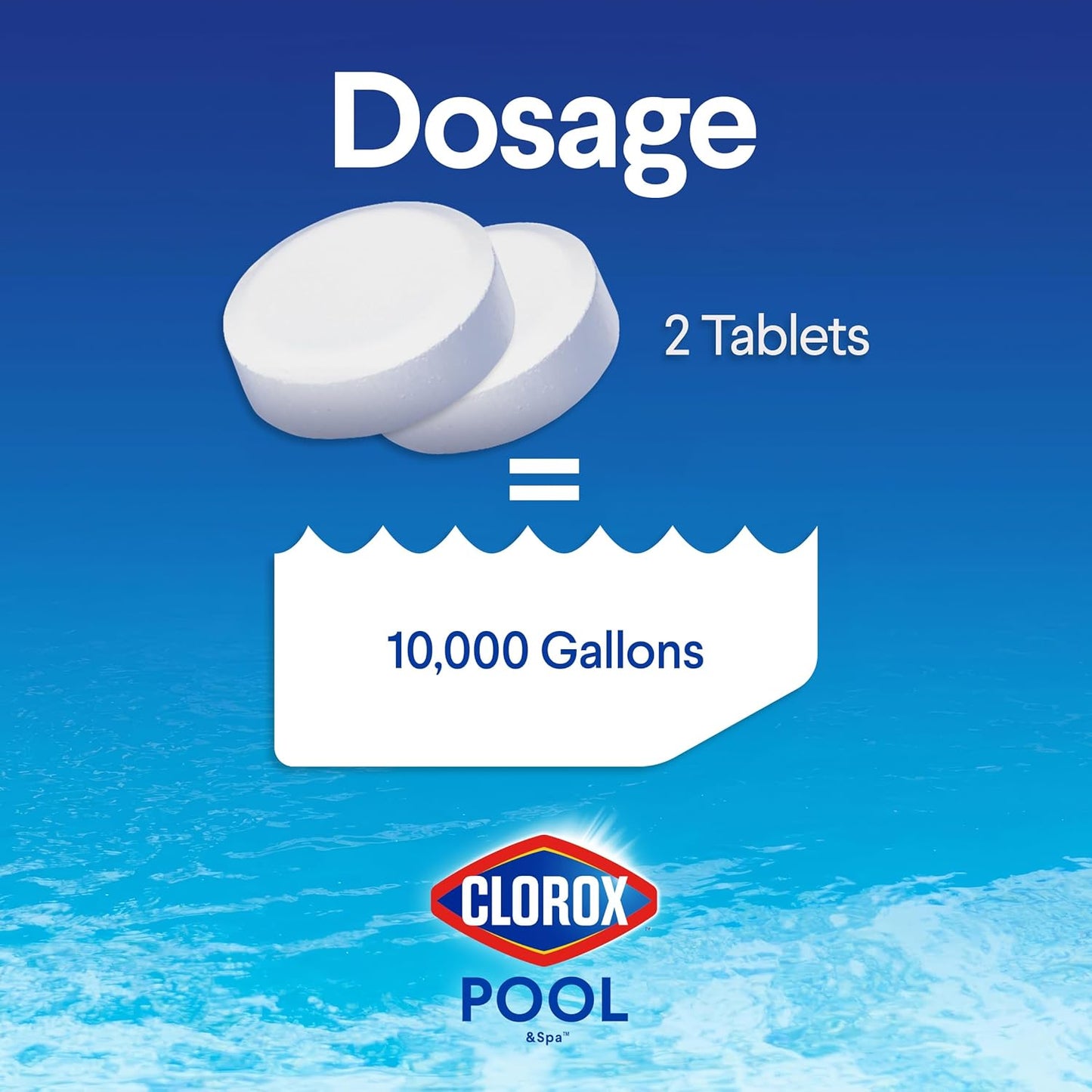 Clorox Pool&Spa XTRABLUE 3 Chlorinating Tablets, Individually Wrapped, Kills Bacteria & Stops Algae (5 LB)